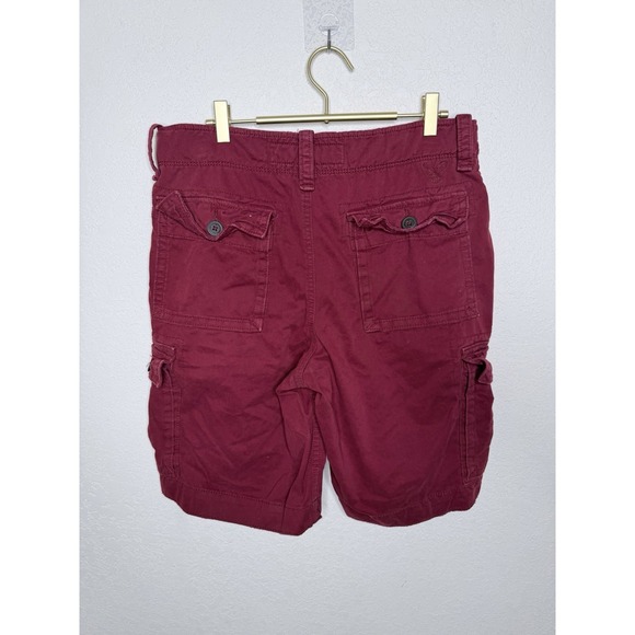 American Eagle Outfitters Classic Cargo Shorts Men Size 32 Red Cotton Outdoors - Picture 2 of 8